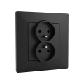 Legrand - Dvostruka zidna utičnica sa ramom NILOE STEP 250V crna