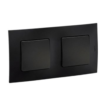 Legrand - Dvostruki jednopolni prekidač br. 1 sa okvirom NILOE crna
