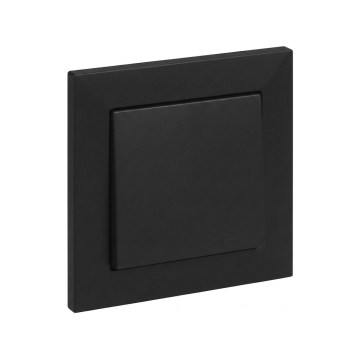 Legrand - Jednostruki taster br. 1/0 sa okvirom SUNO crna