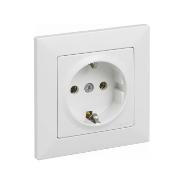 Legrand - Kućna SCHUKO utičnica sa okvirom SUNO 250V bela