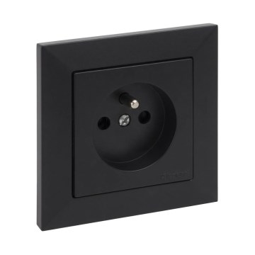Legrand - Kućna utičnica sa okvirom SUNO 250V crna