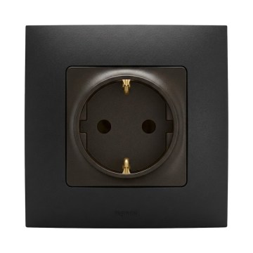 Legrand - Kućna utičnica SCHUKO sa ramom NILOE 250V crna