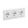 Legrand - Trojna kućna SCHUKO utičnica sa okvirom SUNO 250V bela