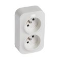 Legrand - Zidna dvostruka kućna utičnica FORIX 250V bela