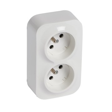 Legrand - Zidna dvostruka kućna utičnica FORIX 250V bela