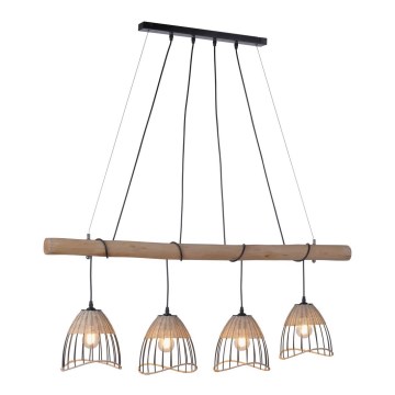 Leuchten Direkt 11156-79 - Luster na sajli REED 4xE27/60W/230V eukaliptus