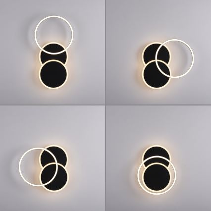 Leuchten Direkt 14116-18 - LED stropna svetiljka SEVENT LED/25,5W/230V crna