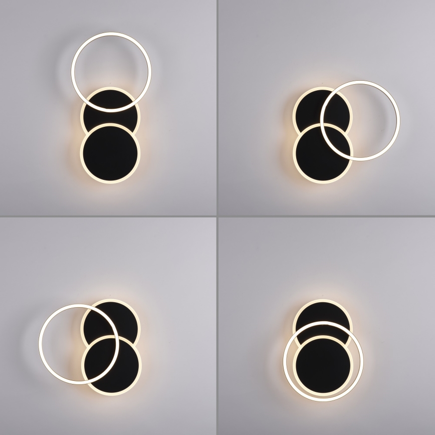 Leuchten Direkt 14116-18 - LED stropna svetiljka SEVENT LED/25,5W/230V crna