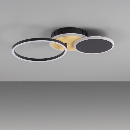 Leuchten Direkt 14116-78 - LED plafonsko svetlo SEVENT LED/25,5W/230V crna/braon