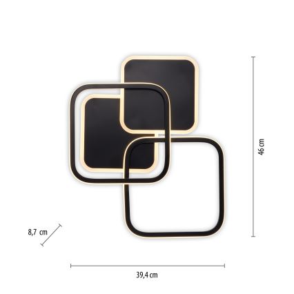 Leuchten Direkt 14117-18 - LED plafonsko svetlo SEVENT LED/36W/230V crna