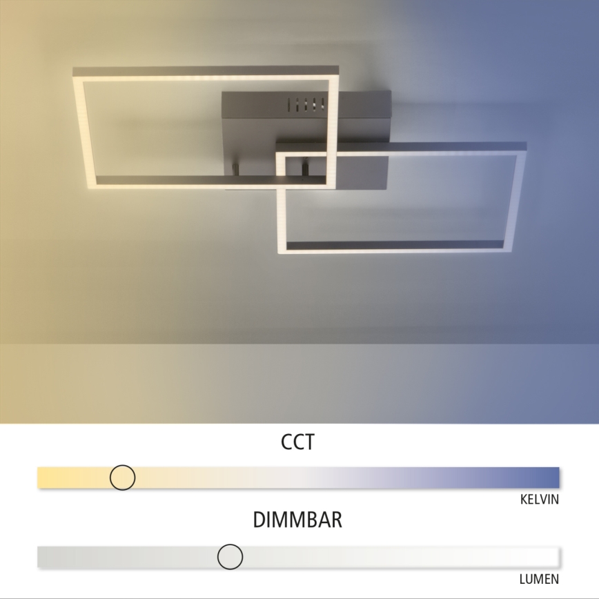 Leuchten Direkt 14141-18 - LED prigušiva stropna svetiljka IVEN 2xLED/14W/230V + daljinski upravljač
