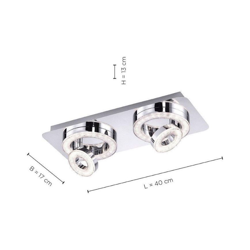 Leuchten Direkt 14521-17 - LED plafonsko svetlo TIM 2xLED/2,8W/230V + 2xLED/3,1W