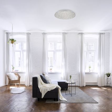 Leuchten Direkt 14673-55 - LED prigušiva plafonska svetiljka SPARKLE LED/18W/230V + daljinski upravljač