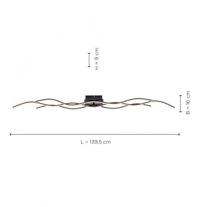 Leuchten Direkt 15167-18-LED Plafonski luster WAWE 2xLED/12,5W/230V+LED/17W crna