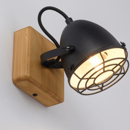 Leuchten Direkt 15171-18 - Zidno usmereno svetlo BEETLE 1xE14/10W/230V borovina
