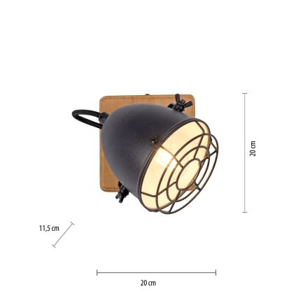 Leuchten Direkt 15171-18 - Zidno usmereno svetlo BEETLE 1xE14/10W/230V borovina