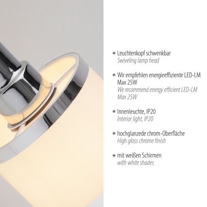 Leuchten Direkt 15371-17 - Zidno usmereno svetlo ACCOR 1xE14/25W/230V