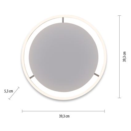 Leuchten Direkt 15391-95 - LED stropno svetlo RITUS, prigušiva, LED/20W/230V, mat hrom