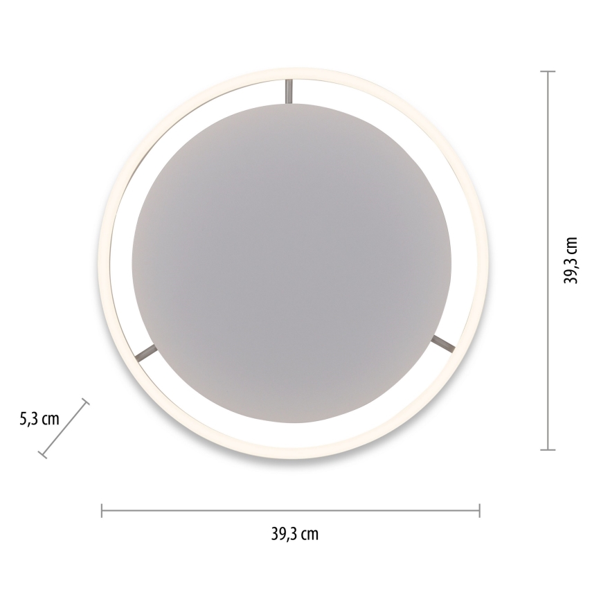 Leuchten Direkt 15391-95 - LED stropno svetlo RITUS, prigušiva, LED/20W/230V, mat hrom