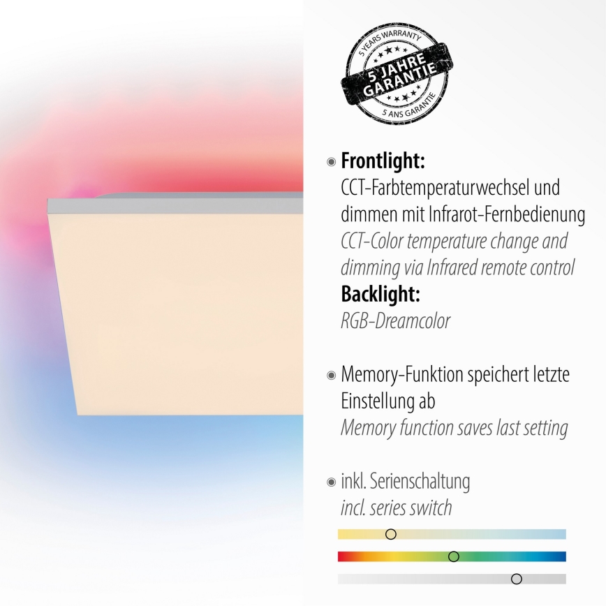 Leuchten Direkt 15561-16 - LED RGB prigušiva stropno svetlo CONRAD LED/27W/230V + daljinski upravljač