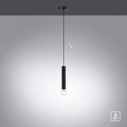 Leuchten Direkt 15617-18 - Viseći luster na sajli BRUNA 1xE27/60W/230V crna