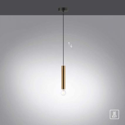 Leuchten Direkt 15617-60 - Luster na sajli BRUNA 1xE27/60W/230V mesing