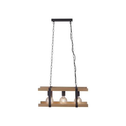 Leuchten Direkt 15683-79 - Luster na lancu EDITH 3xE27/60W/230V borovina