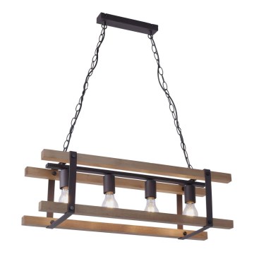 Leuchten Direkt 15684-79 - Luster na lancu EDITH 4xE27/60W/230V borovina