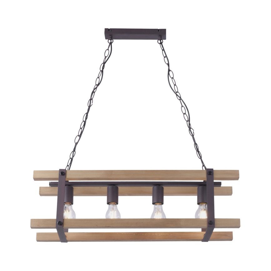 Leuchten Direkt 15684-79 - Luster na lancu EDITH 4xE27/60W/230V borovina