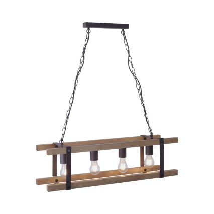 Leuchten Direkt 15684-79 - Luster na lancu EDITH 4xE27/60W/230V borovina