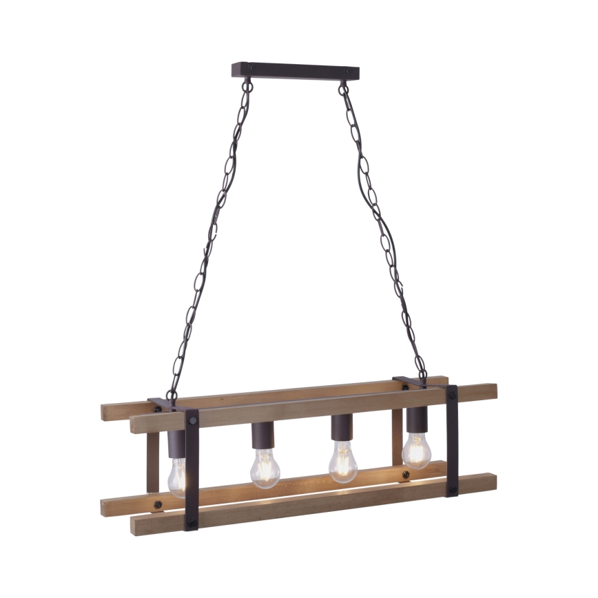 Leuchten Direkt 15684-79 - Luster na lancu EDITH 4xE27/60W/230V borovina