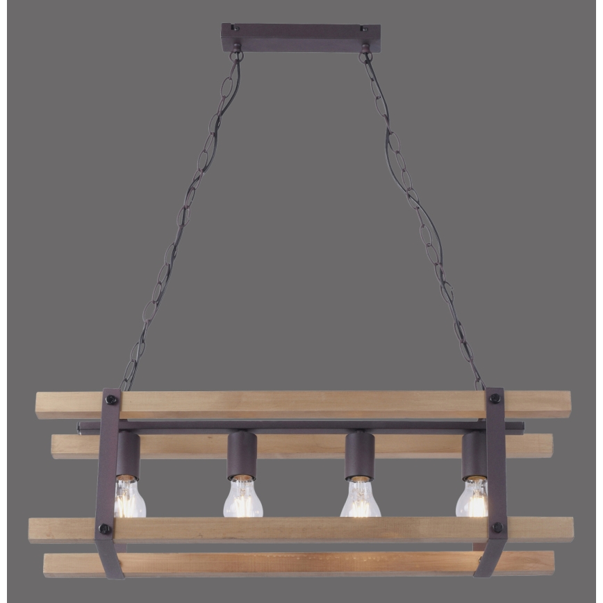 Leuchten Direkt 15684-79 - Luster na lancu EDITH 4xE27/60W/230V borovina