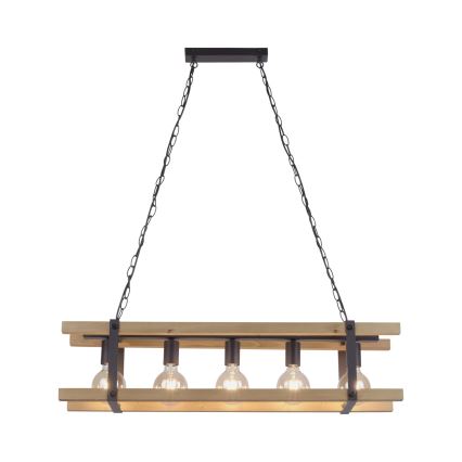 Leuchten Direkt 15685-79 - Luster na lancu EDITH 5xE27/60W/230V borovina