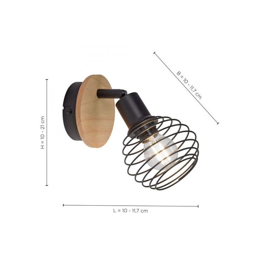 Leuchten Direkt 15921-79 - Zidna spot lampa EUGEN 1xE14/40W/230V, hrast