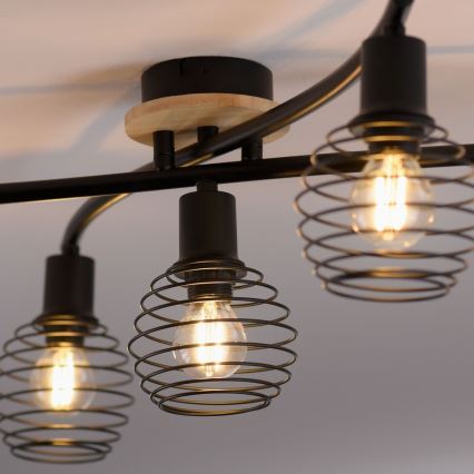 Leuchten Direkt 15925-79 - Plafonski luster EUGEN 5xE14/40W/230V, hrast