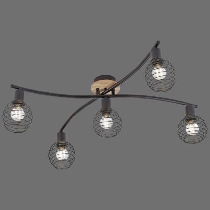 Leuchten Direkt 15925-79 - Plafonski luster EUGEN 5xE14/40W/230V, hrast