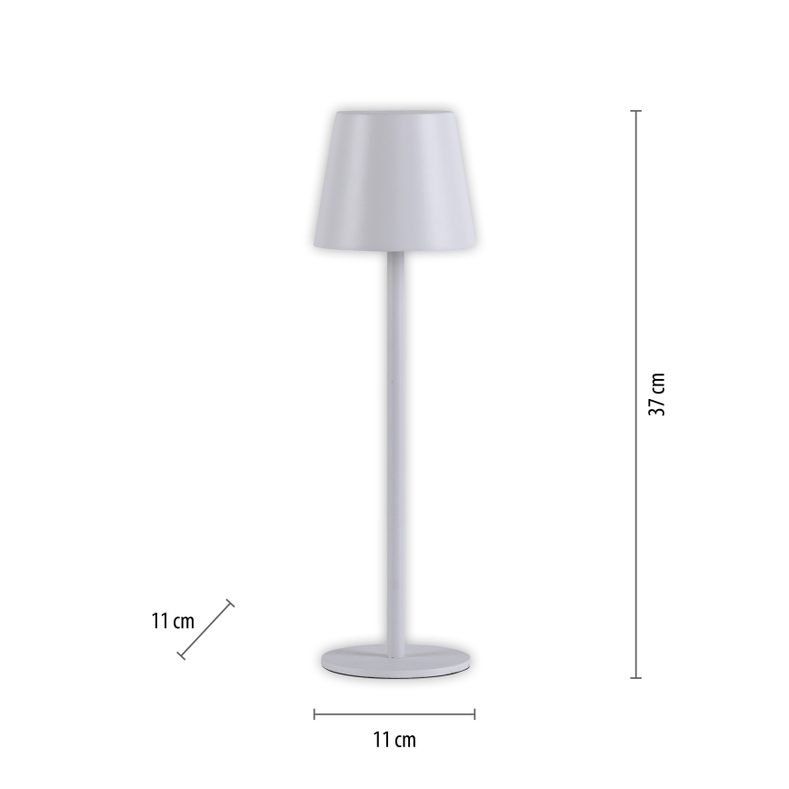 Leuchten Direkt 19250-16 - LED spoljašnja prigušiva punjiva stona lampa EURIA LED/3W/5V 2600 mAh IP54 bela