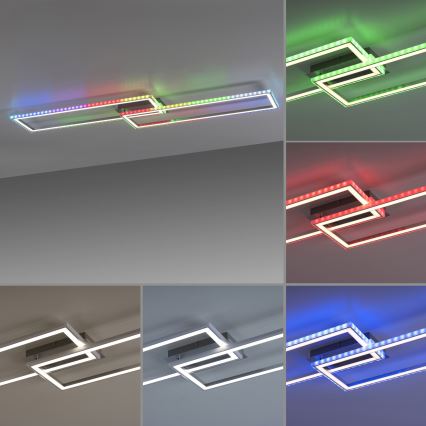 Leuchten Direkt 14635-55 - LED RGB prigušiva plafonska svetiljka FELIX LED/34,5W/230V + daljinski upravljač