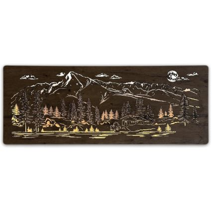 Li-Go 23524/DUB2 - LED prigušiva zidna dekoracija LED/24W/230V 130x50 cm hrast/Planinska koliba