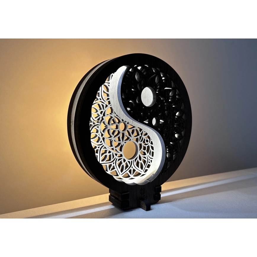 Li-Go 23607/O - prigušiva LED dekoracija za sto LED/12W/230V 20x22 cm orah/Jin Jang