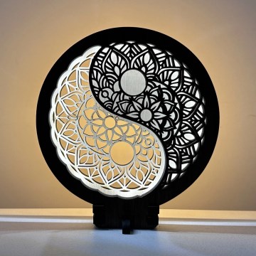 Li-Go 23607/O - prigušiva LED dekoracija za sto LED/12W/230V 20x22 cm orah/Jin Jang