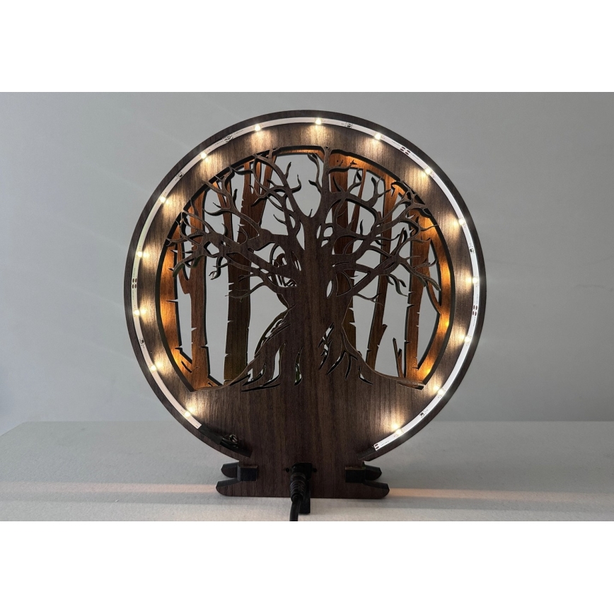 Li-Go 23613/DUB2 - LED prigušiva stona dekoracija LED/12W/230V 20x22 cm hrast/Grut