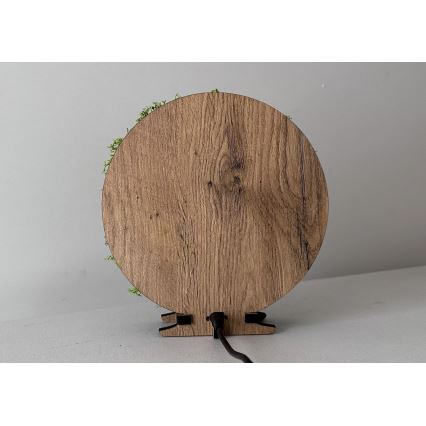 Li-Go 23622/DUB2 - prigušiva LED stona dekoracija LED/12W/230V 20x22 cm hrast/Krst u mahovini