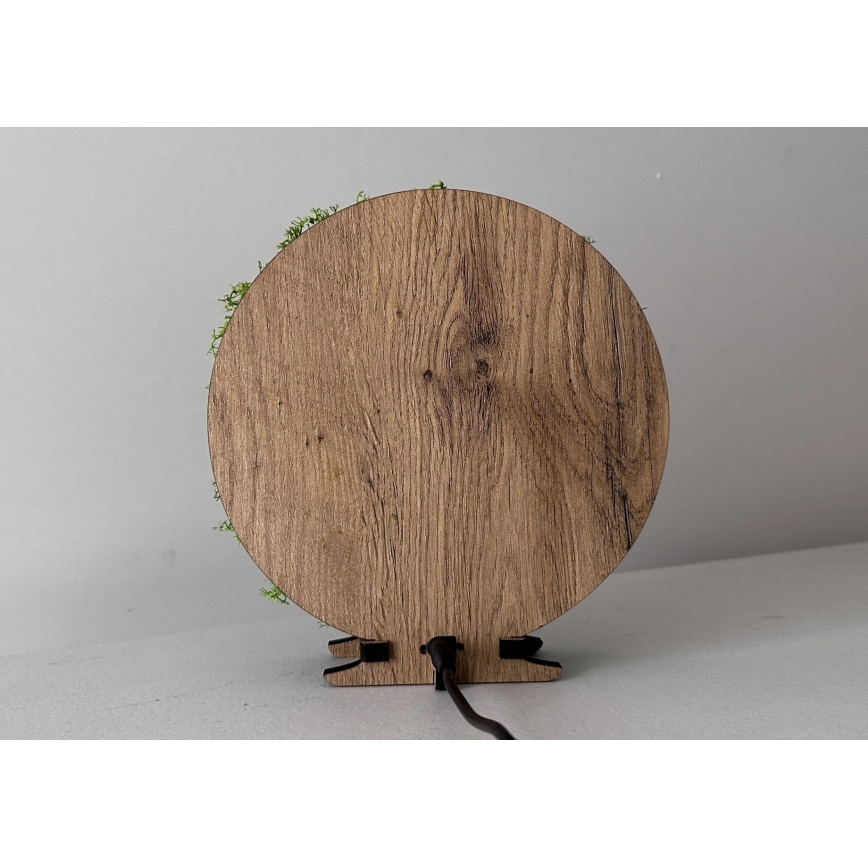 Li-Go 23622/DUB2 - prigušiva LED stona dekoracija LED/12W/230V 20x22 cm hrast/Krst u mahovini