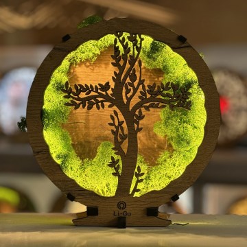 Li-Go 23622/DUB2 - prigušiva LED stona dekoracija LED/12W/230V 20x22 cm hrast/Krst u mahovini