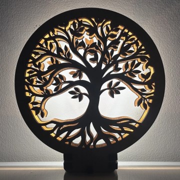 Li-Go 23648/DUB2 - LED prigušiva stona dekoracija LED/12W/230V 30x31 cm hrast/Drvo života