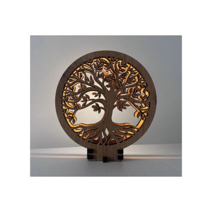 Li-Go 23648/DUB2 - LED prigušiva stona dekoracija LED/12W/230V 30x31 cm hrast/Drvo života