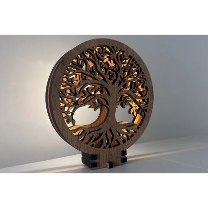 Li-Go 23648/DUB2 - LED prigušiva stona dekoracija LED/12W/230V 30x31 cm hrast/Drvo života