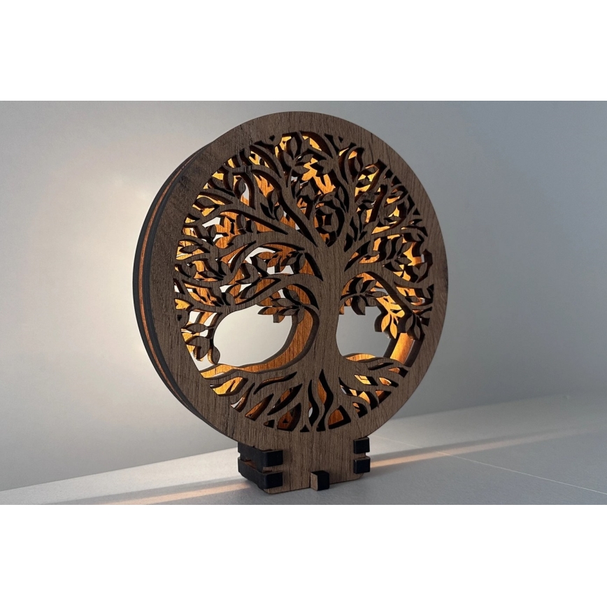 Li-Go 23648/DUB2 - LED prigušiva stona dekoracija LED/12W/230V 30x31 cm hrast/Drvo života