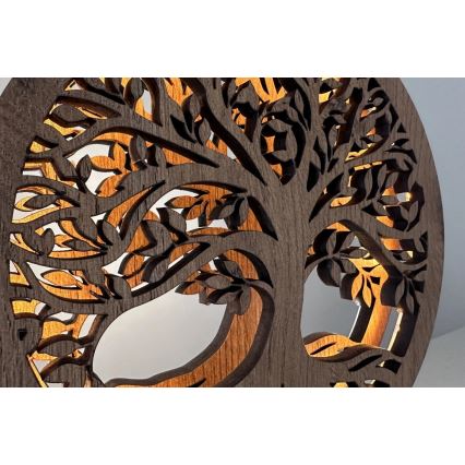 Li-Go 23648/DUB2 - LED prigušiva stona dekoracija LED/12W/230V 30x31 cm hrast/Drvo života